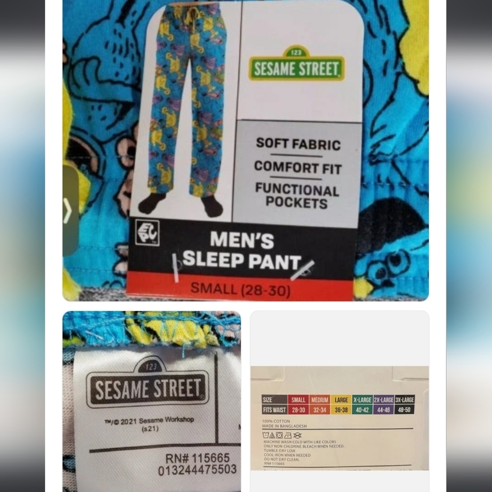 NEW SESAME STREET Unisex Pajama Lounge Pants - Picture 3 of 3